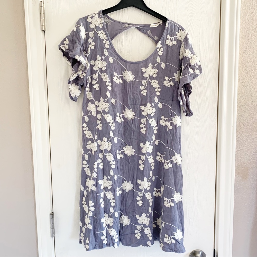 Altar'd State Blue Flowy Mini Dress S